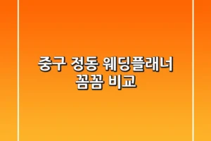 중구 정동 웨딩플래너 꼼꼼 비교