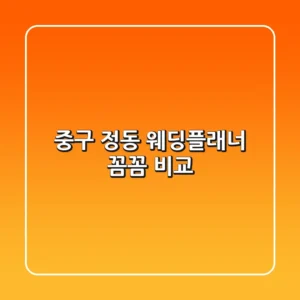 중구 정동 웨딩플래너 꼼꼼 비교