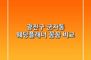 광진구 군자동 웨딩플래너 꼼꼼 비교