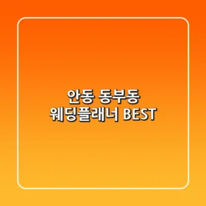 안동 동부동 웨딩플래너 BEST
