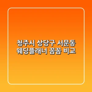 청주시 상당구 서문동 웨딩플래너 꼼꼼 비교