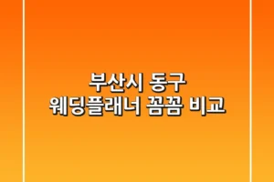 부산시 동구 웨딩플래너 꼼꼼 비교
