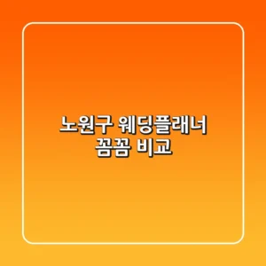 노원구 웨딩플래너 꼼꼼 비교