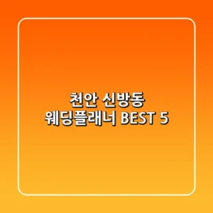 천안 신방동 웨딩플래너 BEST 5