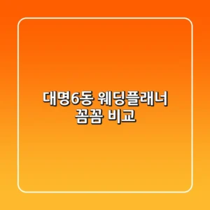 대명6동 웨딩플래너, 꼼꼼 비교!