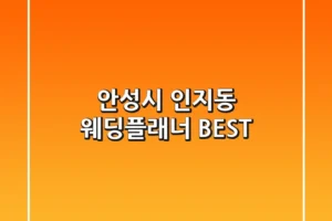 안성시 인지동 웨딩플래너 BEST