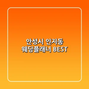 안성시 인지동 웨딩플래너 BEST