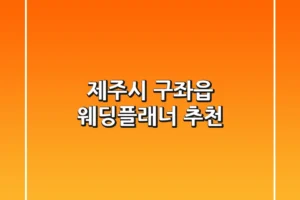 제주시 구좌읍 웨딩플래너 추천