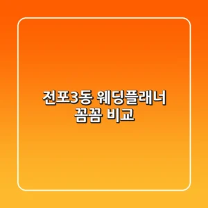 전포3동 웨딩플래너, 꼼꼼 비교!