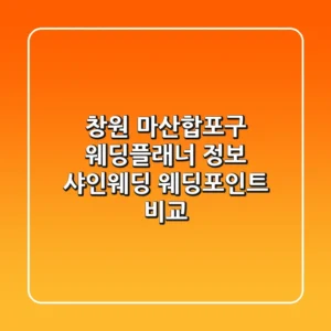창원 마산합포구 웨딩플래너 정보: 샤인웨딩, 웨딩포인트 비교