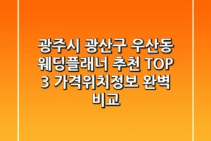 광주시 광산구 우산동 웨딩플래너 추천 TOP 3 – 가격/위치/정보 완벽 비교