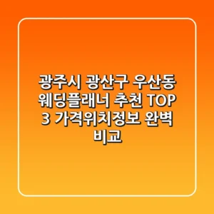 광주시 광산구 우산동 웨딩플래너 추천 TOP 3 - 가격/위치/정보 완벽 비교
