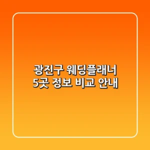 광진구 웨딩플래너 5곳 정보 비교 안내