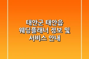 태안군 태안읍 웨딩플래너 정보 및 서비스 안내