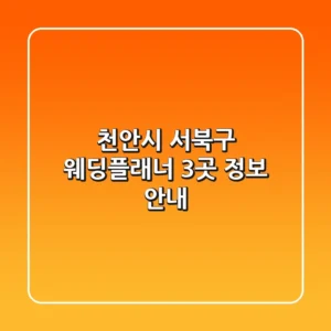 천안시 서북구 웨딩플래너 3곳 정보 안내