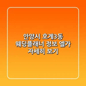안양시 호계3동 웨딩플래너 정보 - 엘가 자세히 보기