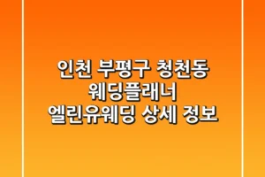 인천 부평구 청천동 웨딩플래너: 엘린유웨딩 상세 정보