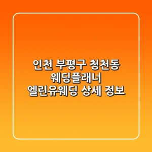 인천 부평구 청천동 웨딩플래너: 엘린유웨딩 상세 정보